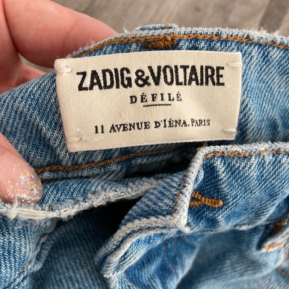 Zadig & Voltaire "Erini Show" Light Blue Wash Button Fly Mid Rise Jeans. - Picture 8 of 9